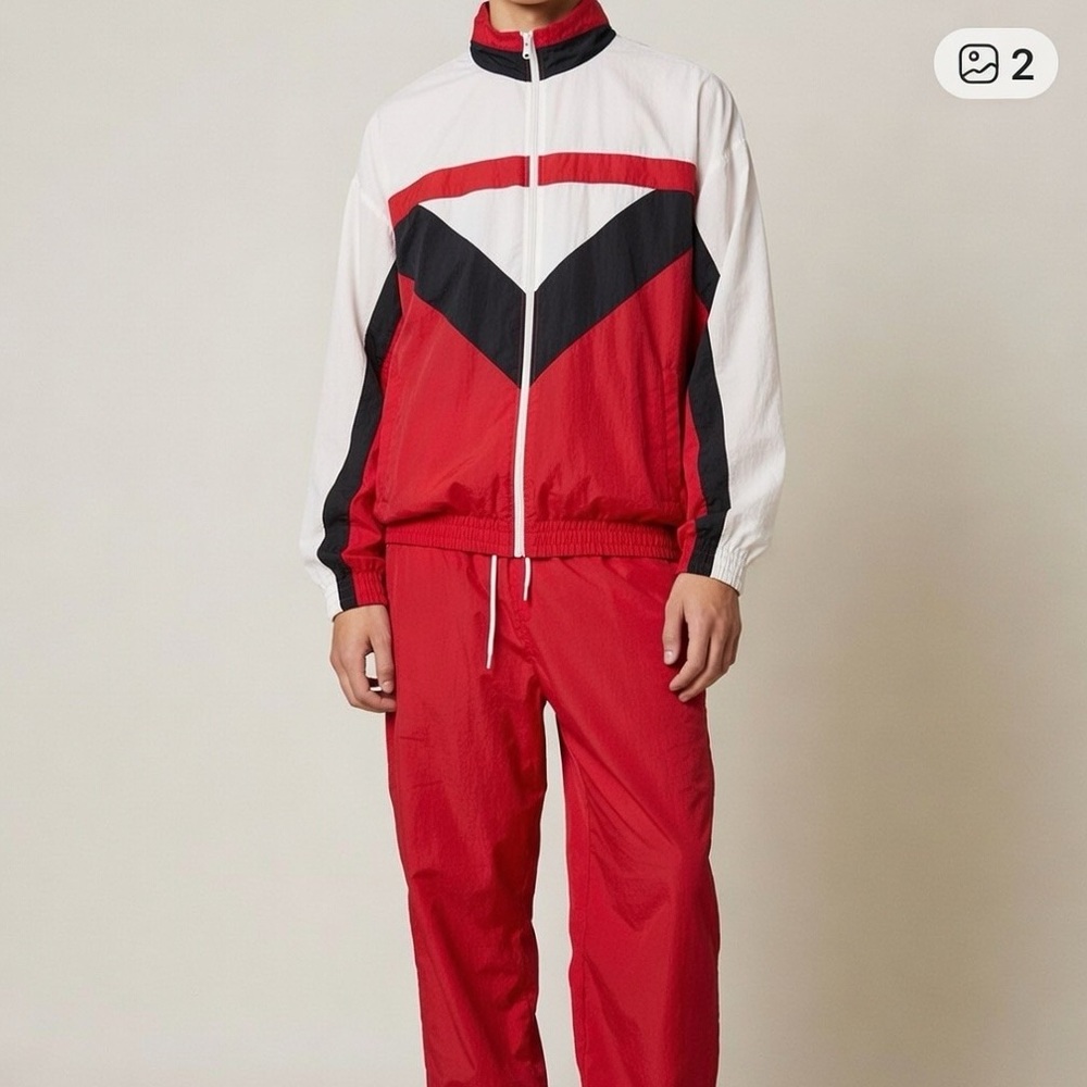 Vintage Tail Tennis Track Suit Jogger Women’s Men Small Sample Red/white/black